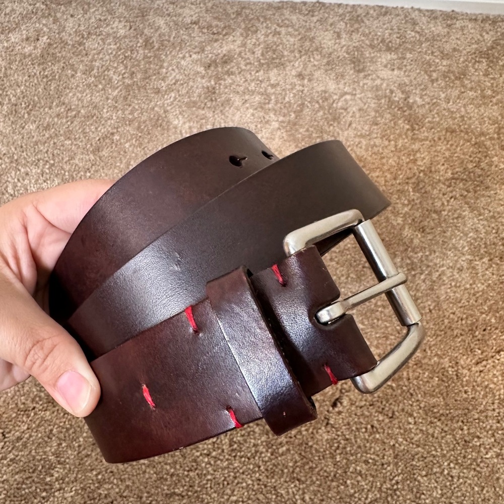 Torino Mens Brown Genuine Harness Leather Belt Size 36 Made in USA 5299L